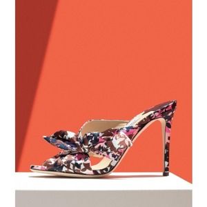 Jimmy Choo Keely Printed Bow 100mm Slide Sandal In